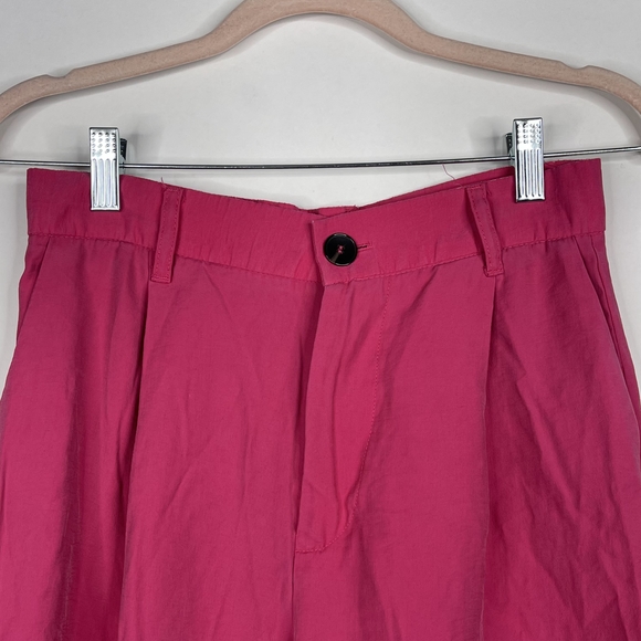 2/$30 ZARA High Waisted Wide Leg Pants Small Fuchsia Darted Full Length #7178 - Picture 4 of 15